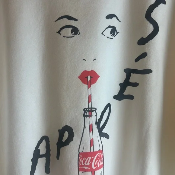 The Laundry Room Art Apres Coca-Cola Lips Graphic Relaxed Crewneck Sweatshirt - Picture 7 of 12